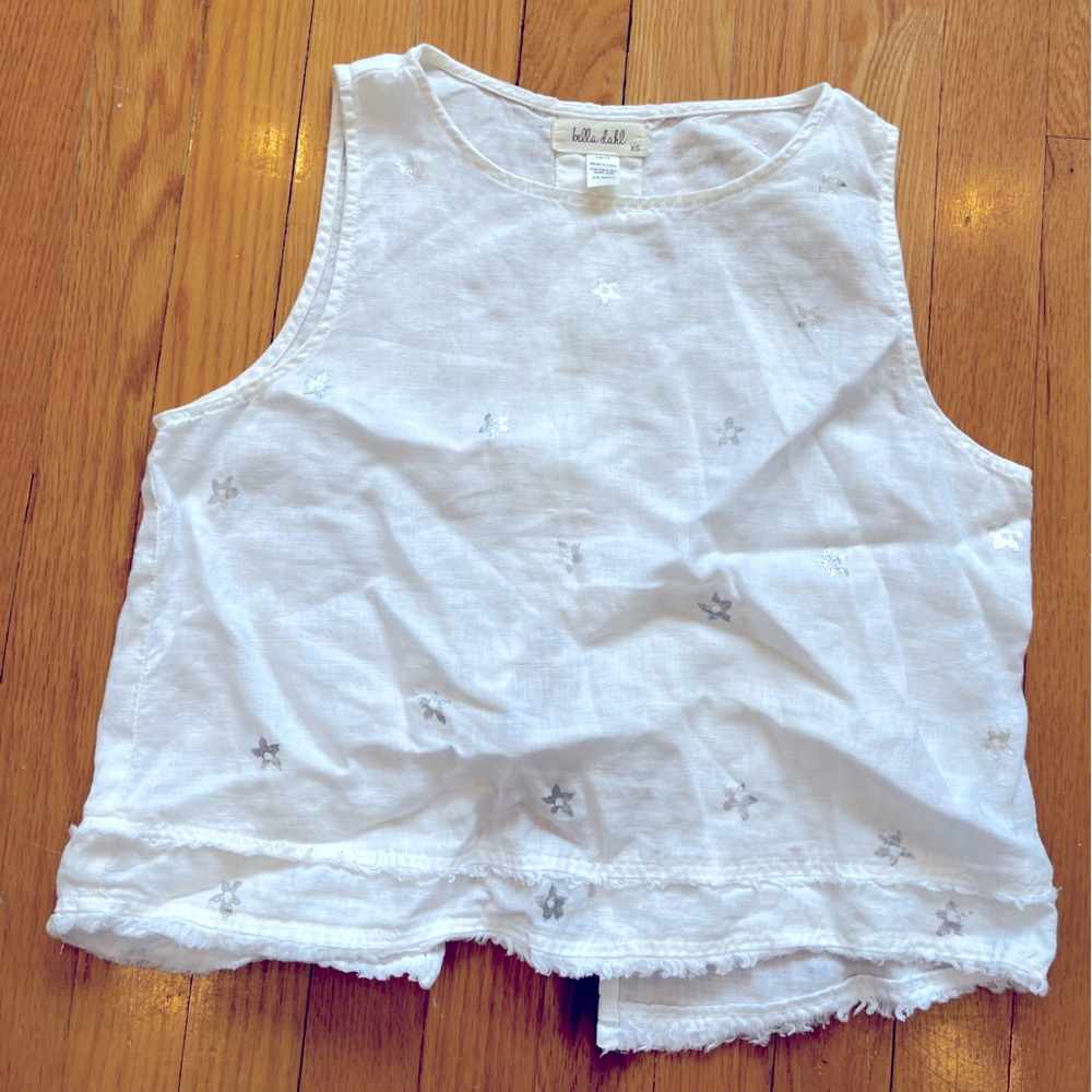 Bella Dahl White Star Split Back Tank in XS
